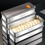 Kacheeg Stainless Steel Slim Rectangular Food Storage Container 304 Narrow Space-Saving Fridge Organizer Box - Image 6