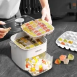 Kacheeg 2-In-1 Double Layer Ice Cube Tray With Storage Container Easy Push Release Mold - Image 2