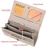 HUMERPAUL BP998 Women Leather Long Wallet RFID Multi-Card Holder Clutch Bag - Image 5