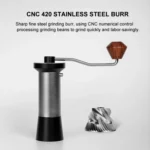 Manual Coffee Grinder with 5-Claw 420 Stainless Steel Burr External Click Adjustable Grind Settings - Image 2