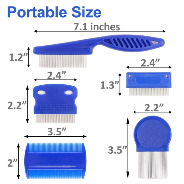 TBD06061198_B5.webp 6pcs /Set Pet Flea Comb Stainless Steel Pin Dense Tooth Cat Dog Comb - Image 6