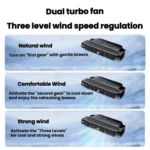 Car Rear Seat USB Plug-in Dual Turbine Silent Bladeless Electric Fan - Image 3