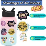 2sets English Stickers Personalized Decorative Luggage Notebook Waterproof Removable Stickers - Image 3