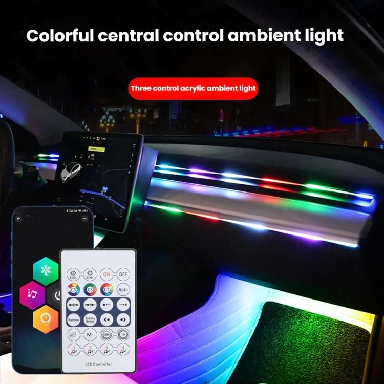 TBD06061227_B1.webp 3 Control App Remote Control Colorful Car Interior Ambient Lighting Modified LED Acrylic USB Car Ambient Lighting - Image 2