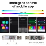 3 Control App Remote Control Colorful Car Interior Ambient Lighting Modified LED Acrylic USB Car Ambient Lighting - Image 6