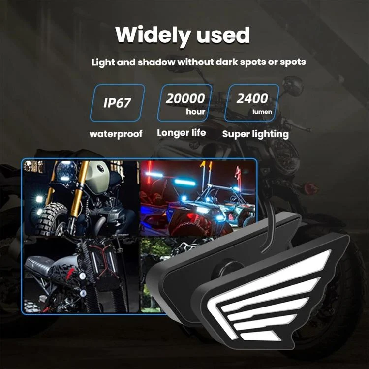 TBD06061233_B6.webp 1pairs Motorcycle High-Brightness Winged Eagle Eye Lights Modified Headlights - Image 7