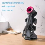 For Dyson Supersonic Hair Dryer Desktop Holder Metal Stand with Cable Organizer - Image 3