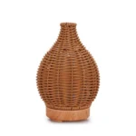 100ML Hollow Rattan Ultrasonic Humidifier & Aromatherapy Diffuser with 7-Color LED Lights