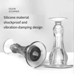 4pcs /Pack Silicone Door Stopper Wall Protector No Drill Anti-Slip Bumper for Bathroom/Bedroom Doors - Image 3