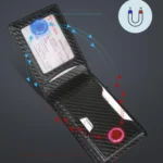 Auto Pop-Up Bifold Metal PU Card Holder RFID Blocking Wallet Slim Design For Credit Cards, ID - Image 4