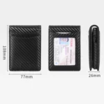 Auto Pop-Up Bifold Metal PU Card Holder RFID Blocking Wallet Slim Design For Credit Cards, ID - Image 8