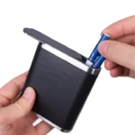 PU & Metal Cigarette Case for Men 20-Cigarette Capacity Crush-Proof Cigarette Holder - Image 4