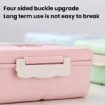 Plastic Split Microwaveable Oven Lunch Box With Stainless Steel Tableware - Image 4