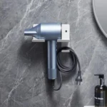 Wall-Mounted Hair Dryer Holder with Cord Organizer Bathroom Storage for Blow Dryer - Image 2