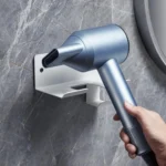 Wall-Mounted Hair Dryer Holder with Cord Organizer Bathroom Storage for Blow Dryer - Image 3