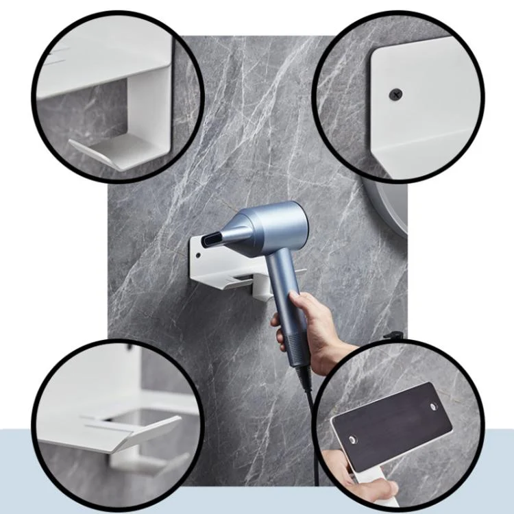 TBD06061409_B4.webp Wall-Mounted Hair Dryer Holder with Cord Organizer Bathroom Storage for Blow Dryer - Image 5
