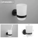 6-in-1 Stainless Steel Bathroom Hardware Set - Towel Bar, Ring, Toilet Paper Holder, Hooks, Soap Dish, Cup Holder for Shower Wall Organization - Image 4