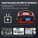 DMD 12V/24V Universal Intelligent Pulse Repair Battery Charger - Image 4