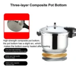 63-77kPa Pressure Cooker 304 Stainless Steel Safety Lock Lid for Induction & Gas Stoves - Image 3