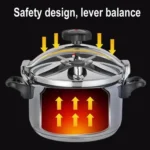 Aluminum Alloy Pressure Cooker with Secure Locking Lid, Explosion-Proof Design for Gas Stovetops - Image 3