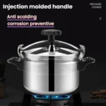 Aluminum Alloy Pressure Cooker with Secure Locking Lid, Explosion-Proof Design for Gas Stovetops - Image 4