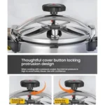 Aluminum Alloy Pressure Cooker with Secure Locking Lid, Explosion-Proof Design for Gas Stovetops - Image 5