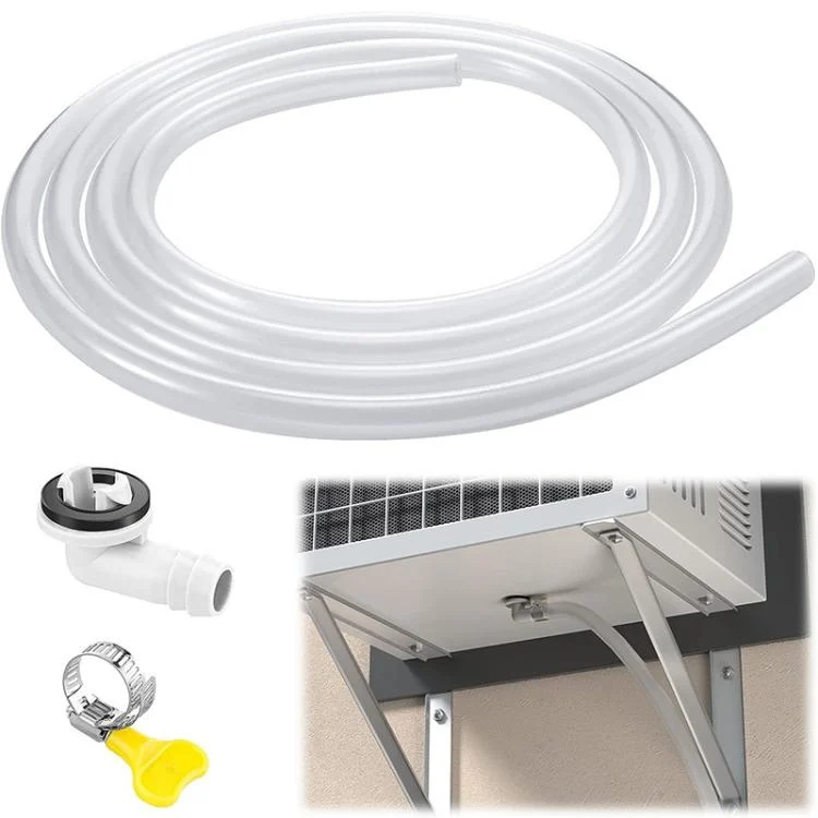 TBD06061439.webp 15mm Air Conditioner Drip Nozzle Kit Universal 3m Drain Hose with Elbow Adapter & Clamp for 15mm Outdoor Unit Drain Ports - Image 1