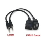 10pcs 3.5mm Male Round Head To USB 2.0 Female USB Disk Car MP3 Data Transmission Cable - Image 2