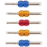 5pcs Aluminum Alloy Car Air Conditioner Valve Core Installation Removal Double-Head Wrench