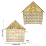 Wooden Christmas Decoration LED Lights 24-Day Countdown Calendar Ornament Gift Box - Image 2