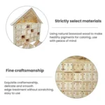 Wooden Christmas Decoration LED Lights 24-Day Countdown Calendar Ornament Gift Box - Image 3