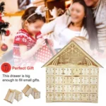 Wooden Christmas Decoration LED Lights 24-Day Countdown Calendar Ornament Gift Box - Image 4