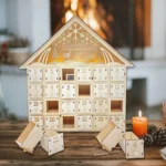 Wooden Christmas Decoration LED Lights 24-Day Countdown Calendar Ornament Gift Box - Image 5