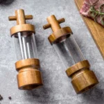 7 inch Manual Black Pepper Wood Grinder Transparent Acrylic Pepper Seasoning Bottle - Image 3