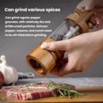 7 inch Manual Black Pepper Wood Grinder Transparent Acrylic Pepper Seasoning Bottle - Image 4
