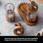 7 inch Manual Black Pepper Wood Grinder Transparent Acrylic Pepper Seasoning Bottle - Image 5