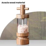 7 inch Manual Black Pepper Wood Grinder Transparent Acrylic Pepper Seasoning Bottle - Image 8