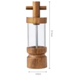 7 inch Manual Black Pepper Wood Grinder Transparent Acrylic Pepper Seasoning Bottle - Image 10