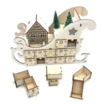 24-Day Countdown Sledge Christmas Calendar Decoration Gift Box
