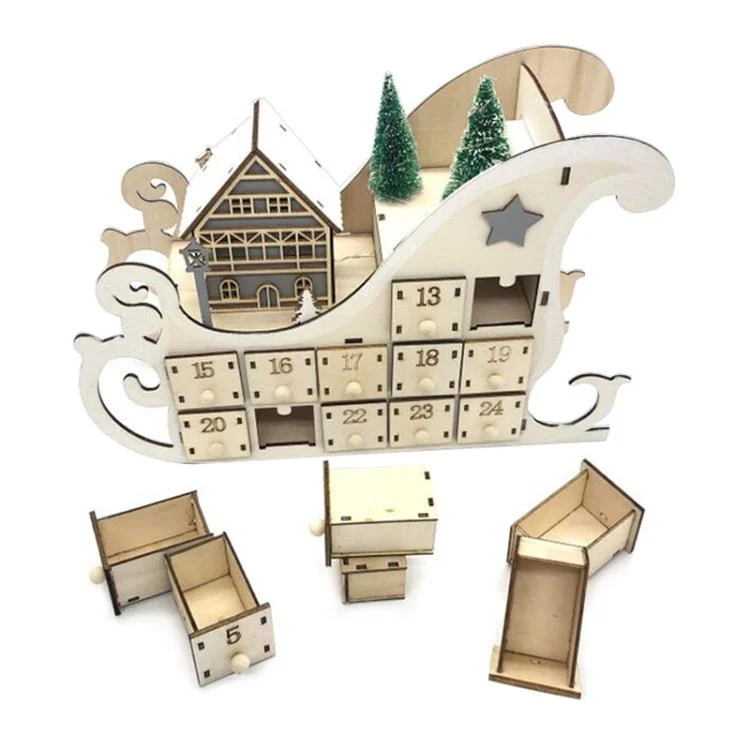 TBD0606153101A.webp 24-Day Countdown Sledge Christmas Calendar Decoration Gift Box - Image 1