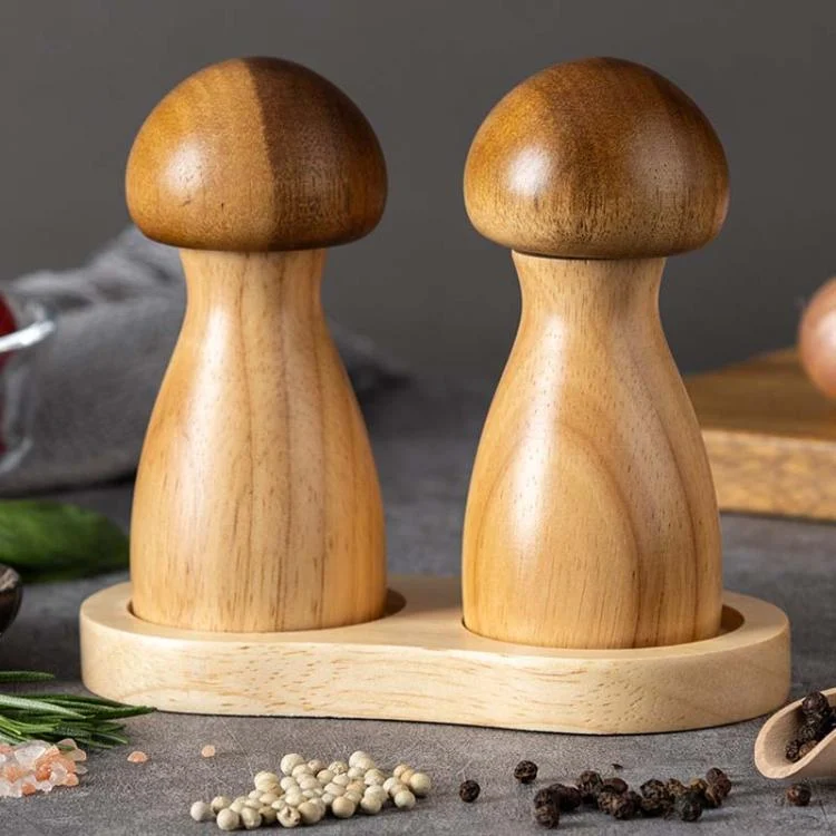 TBD06061543_B1.webp Mushroom Shaped Pepper Grinder Wooden Kitchen Grinding Tool - Image 2