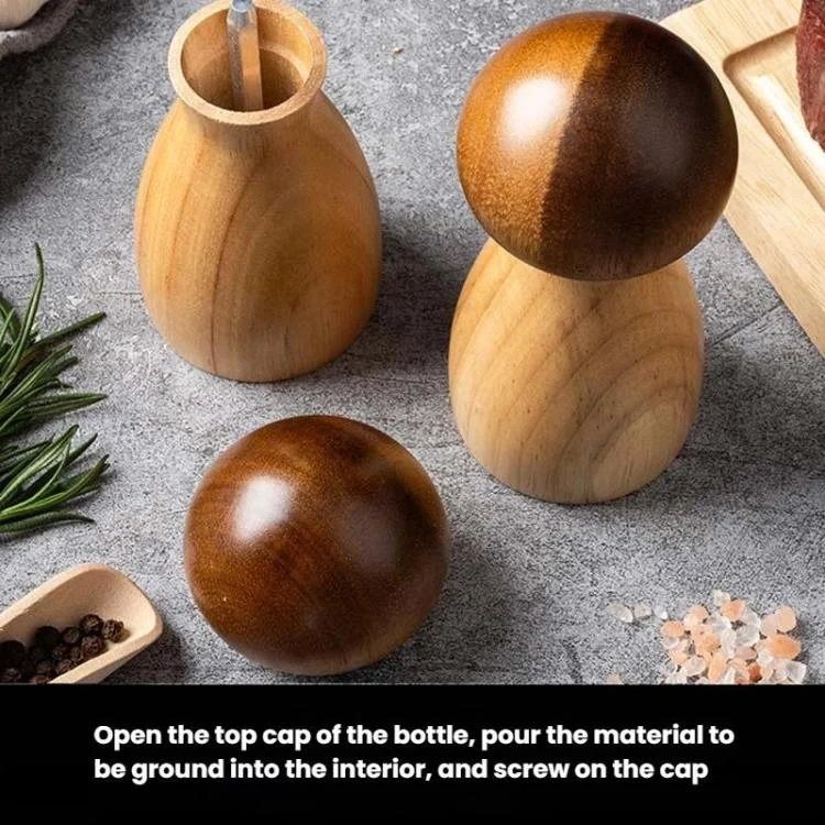 TBD06061543_B3.webp Mushroom Shaped Pepper Grinder Wooden Kitchen Grinding Tool - Image 4