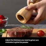 Mushroom Shaped Pepper Grinder Wooden Kitchen Grinding Tool - Image 5