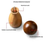 Mushroom Shaped Pepper Grinder Wooden Kitchen Grinding Tool - Image 8