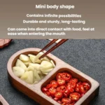Solid Wood Dipping Dish Beef Barbecue Hot Pot Kimchi Flavor Snack Plate - Image 4