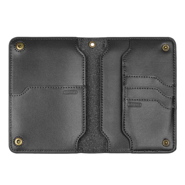 Genuine Leather Passport Card Holder ID/Boarding Pass Wallet with Card Slots & Ticket Pocket