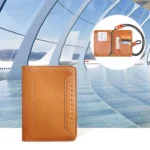 Genuine Leather Passport Card Holder ID/Boarding Pass Wallet with Card Slots & Ticket Pocket - Image 2