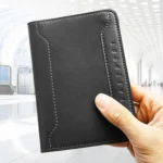 Genuine Leather Passport Card Holder ID/Boarding Pass Wallet with Card Slots & Ticket Pocket - Image 3