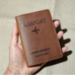 Crazy Horse Leather Passport Holder Ticket Case Travel Document Organizer For Men & Women - Image 4