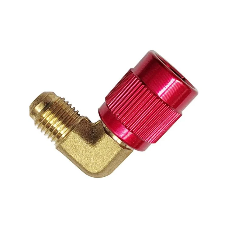 TBD06061588.webp R410 To R22 Refrigerant Conversion Adapter 90-degree Elbow Fitting Brass HVAC Service Connector for Air Conditioner & Freezer Charging - Image 1